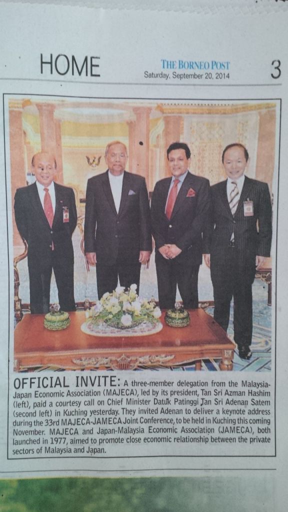 Press Article in Borneo Post on Meeting with Chief Minister Sarawak
